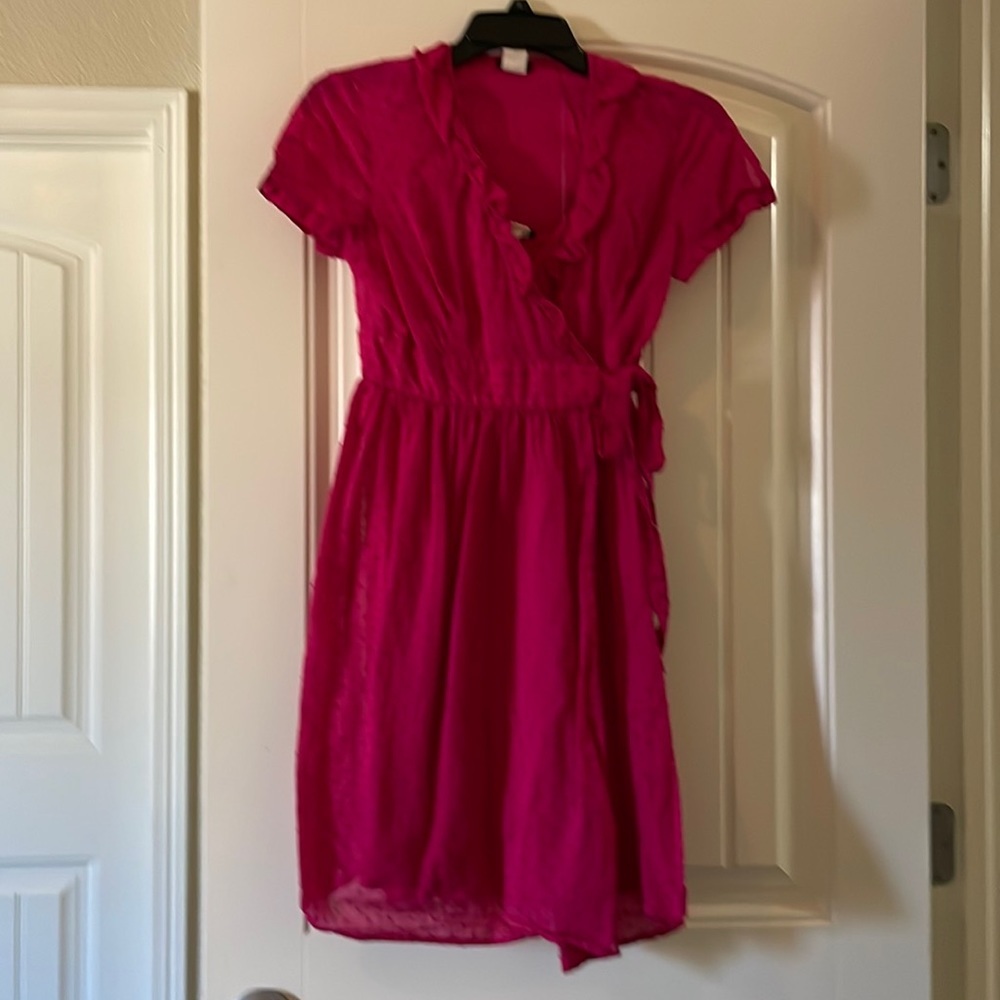 Vintage J. Crew Wrap Dress, Textured Sheer Midi Layer‎ & Cotton Slip/Mini…